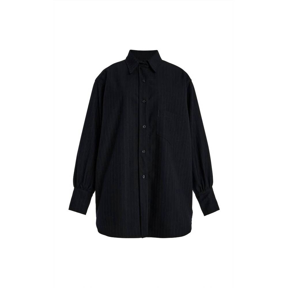 NEW SLOAN women’s boyfriend wool shirt in black